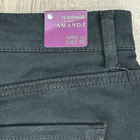 Womens Gloria Vanderbilt 18 XL 1X Jeans Denim Black Stretch Straight Amanda NWT - Picture 8 of 11